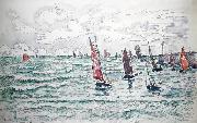 Paul Signac Audierne, Return of the Fishing Boats oil